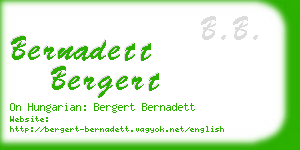 bernadett bergert business card